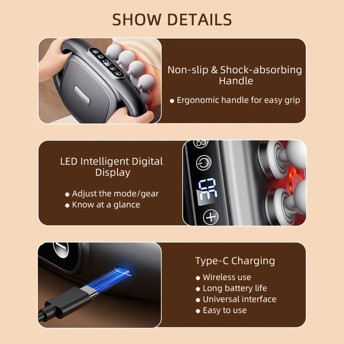 16-Head Fascia Gun High-Frequency Vibration Body Massage Gun Back and Waist Massager Neck Shoulder Massager Muscle masajeador