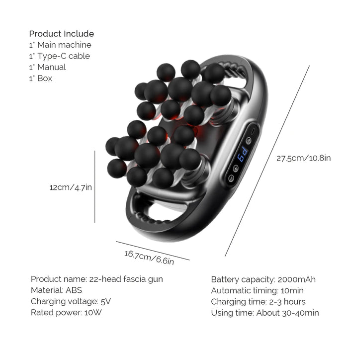 16-Head Fascia Gun High-Frequency Vibration Body Massage Gun Back and Waist Massager Neck Shoulder Massager Muscle masajeador