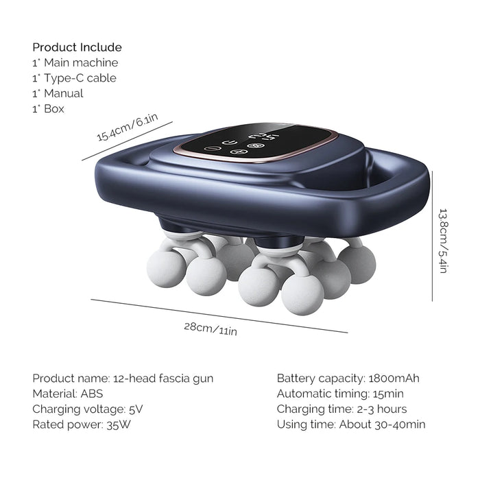 16-Head Fascia Gun High-Frequency Vibration Body Massage Gun Back and Waist Massager Neck Shoulder Massager Muscle masajeador