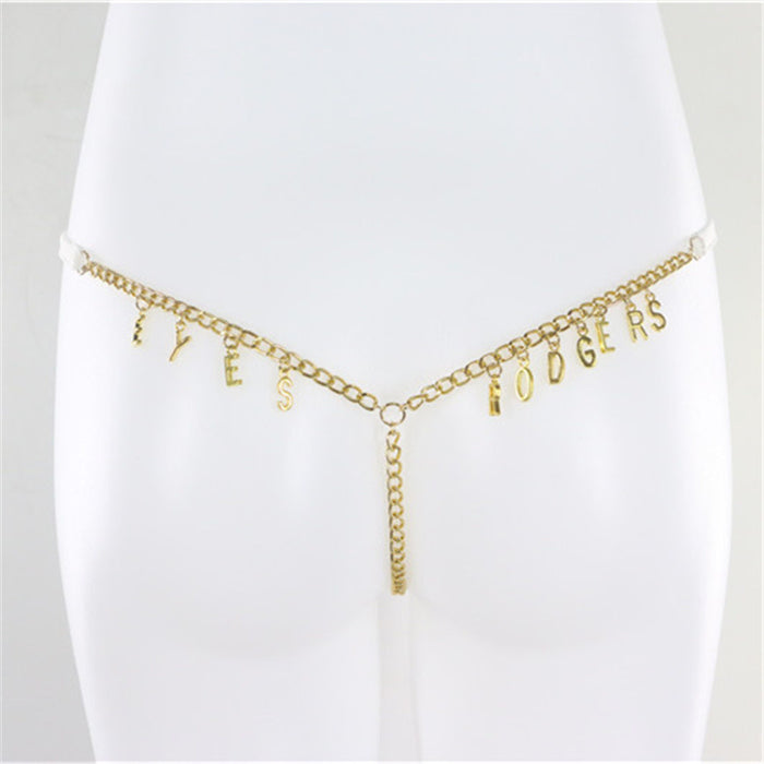 Exy Women Custom Thong With Letter Name Personality G-String Panties Underwear Waist Body Chain Lace Thongs Jewelry Gift