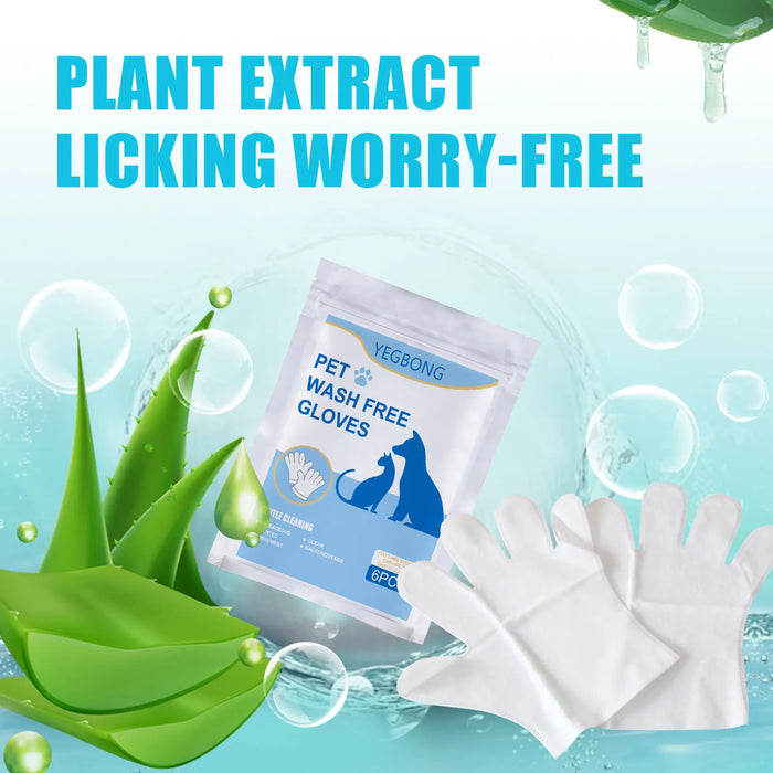 6Pcs/Pack Cat Dog Grooming Glove Pet Hair Deshedding Brush Comb Glove Disposable Pet Stain Remover Wipes Non-Woven Fabric Glove