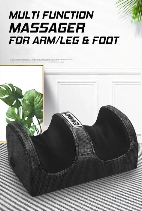 Electric Foot Massage Machine Shiatsu Kneading Rolling Vibration Tool Heating Therapy Calf Leg Reflexology Pain Relief Massager