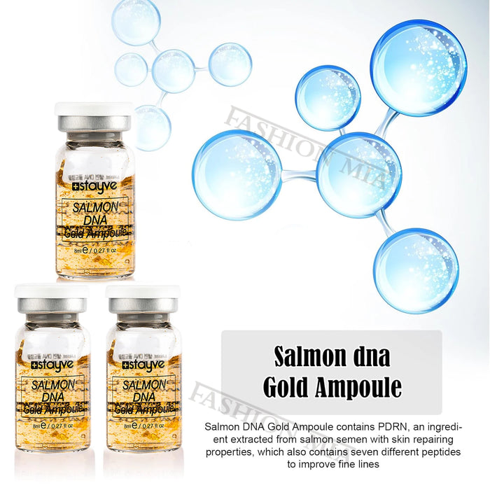 Stayve 8ml Salmon DNA Gold Ampoule Serum Kit Natural Brightening Whitening Moisturizing Rejuvenation Face Care Skin
