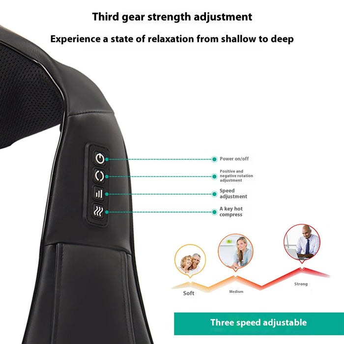 Electric heating massager, heating point neck and shoulder massager, neck, back, shoulders, waist, legs, feet and muscles deep k