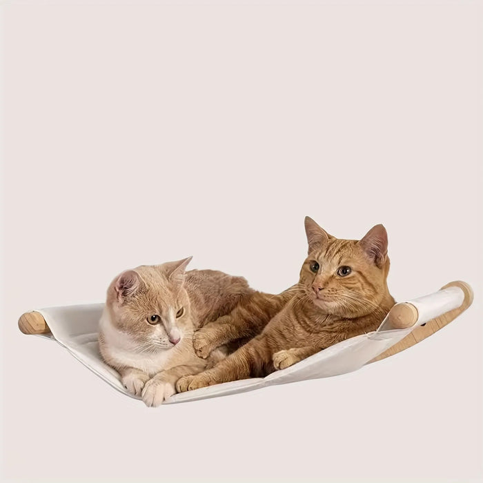 Cat Hammock Wall Mounted Cat Shelf With Two Steps - Cat Wall Shelves And Perches For Sleeping, Playing, Climbing, And Lounging -