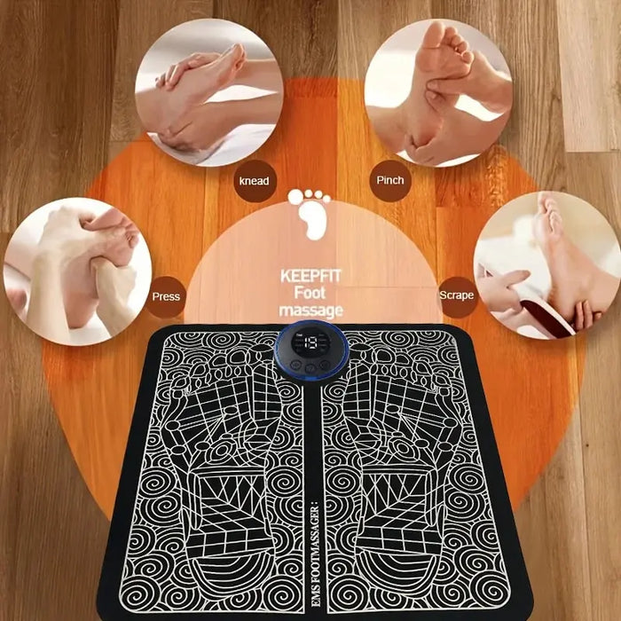 Remote Control Electric Foot Massager Muscle Relaxation Foldable Rechargeable Cervical Massager for Man Woman Relieve Fatigue