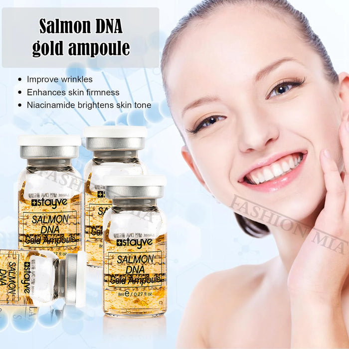 Stayve 8ml Salmon DNA Gold Ampoule Serum Kit Natural Brightening Whitening Moisturizing Rejuvenation Face Care Skin