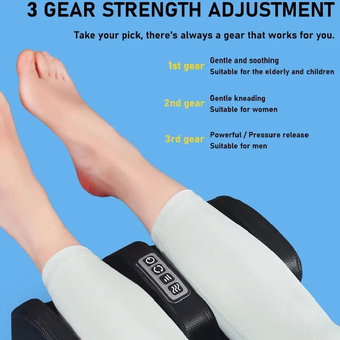 Electric Foot Massage Machine Shiatsu Kneading Rolling Vibration Tool Heating Therapy Calf Leg Reflexology Pain Relief Massager