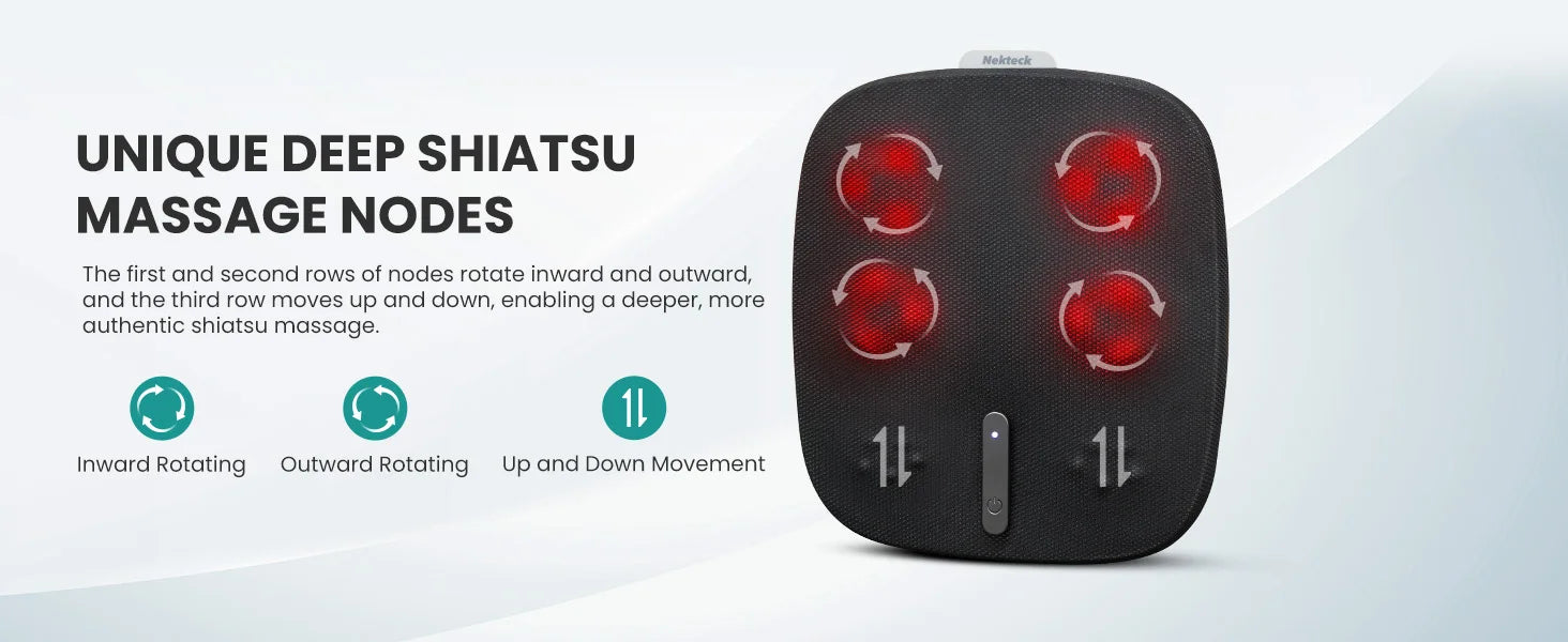 Nekteck Shiatsu Foot Massager with Heat, Electric Kneading Feet Massage Machine for Plantar Fasciitis, Built-in Infrared Heat
