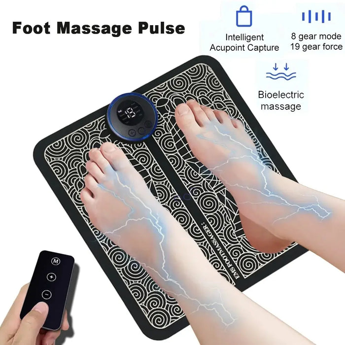 Remote Control Electric Foot Massager Muscle Relaxation Foldable Rechargeable Cervical Massager for Man Woman Relieve Fatigue