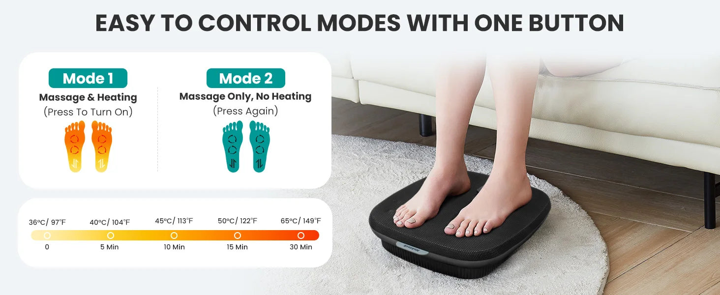 Nekteck Shiatsu Foot Massager with Heat, Electric Kneading Feet Massage Machine for Plantar Fasciitis, Built-in Infrared Heat