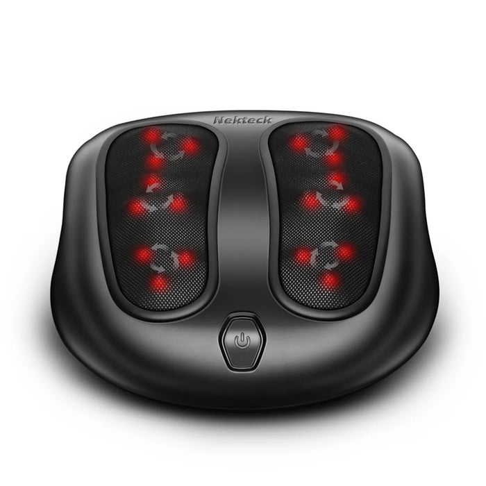 Nekteck Foot Massager with Heat to Relieve Painful Sores, Shiatsu Heated Electric Kneading Foot Massager for Plantar Fasciitis,