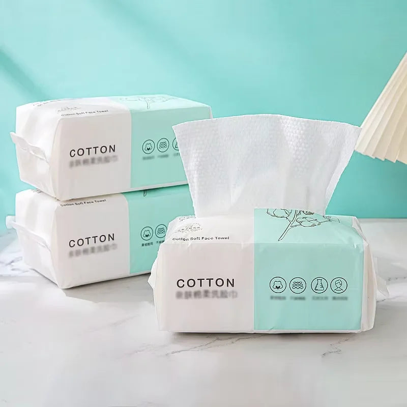 Reusable thickened face towel One pack of 100 pieces per pack Travel cleanser, wet and dry makeup remover, cotton soft fabric