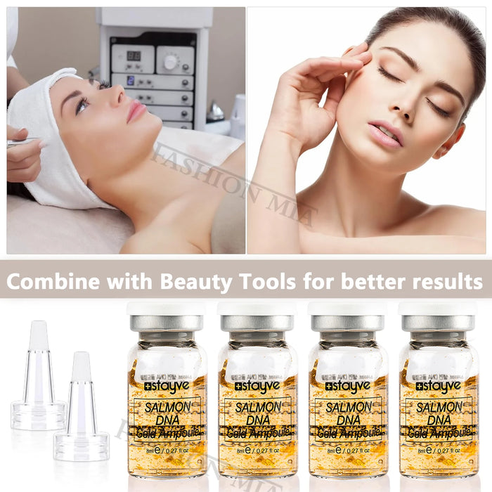 Stayve 8ml Salmon DNA Gold Ampoule Serum Kit Natural Brightening Whitening Moisturizing Rejuvenation Face Care Skin