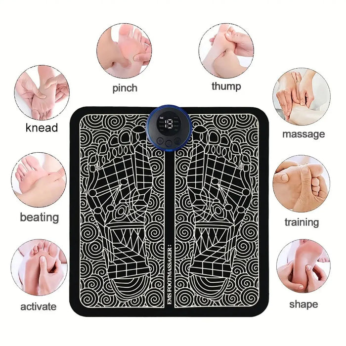 Remote Control Electric Foot Massager Muscle Relaxation Foldable Rechargeable Cervical Massager for Man Woman Relieve Fatigue