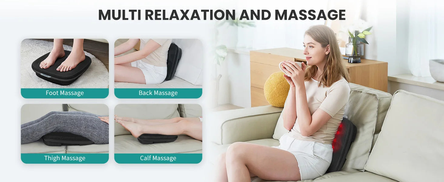 Nekteck Shiatsu Foot Massager with Heat, Electric Kneading Feet Massage Machine for Plantar Fasciitis, Built-in Infrared Heat